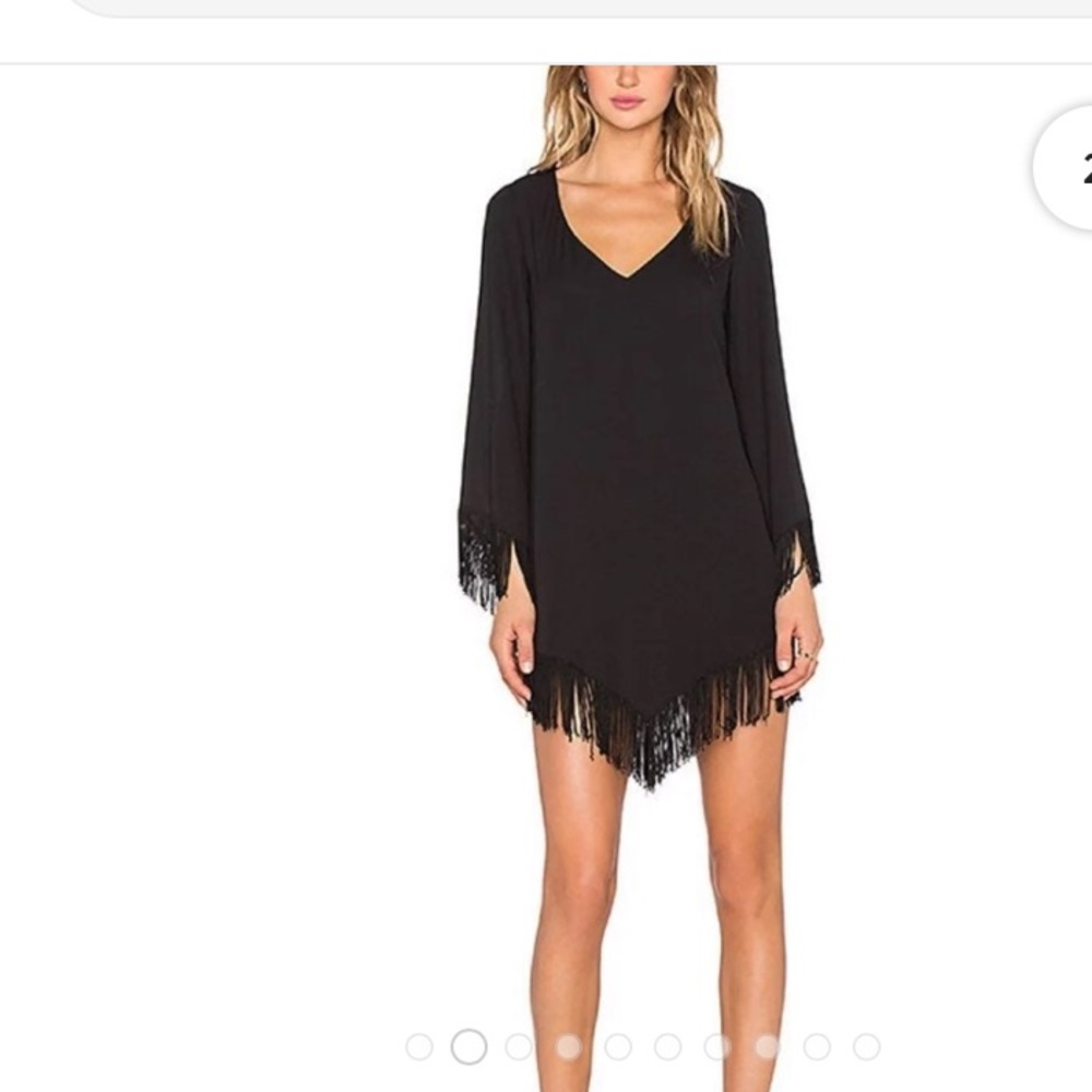 Show me your Mumu black fringe dress